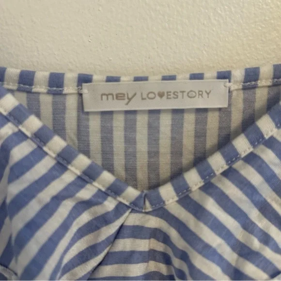 Striped Tank Top with Ruffle Modal Blend Size Small - Picture 6 of 12